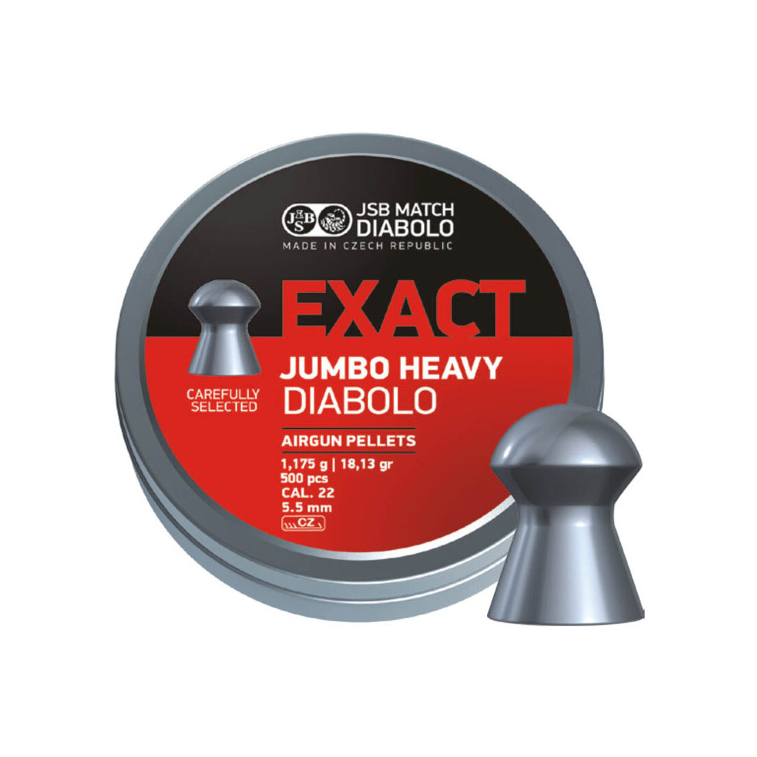 JSB Exact Jumbo Heavy 5.52 mm Diabolo Luchtbukskogels  - 500 st