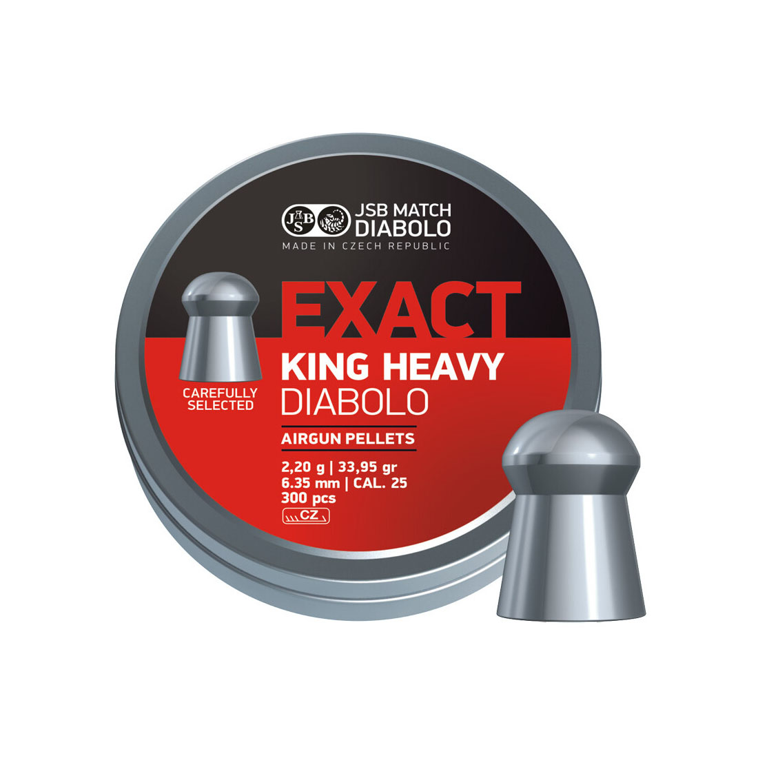 JSB Exact King Heavy 6.35 mm Diabolo Luchtbukskogels  - 300 st