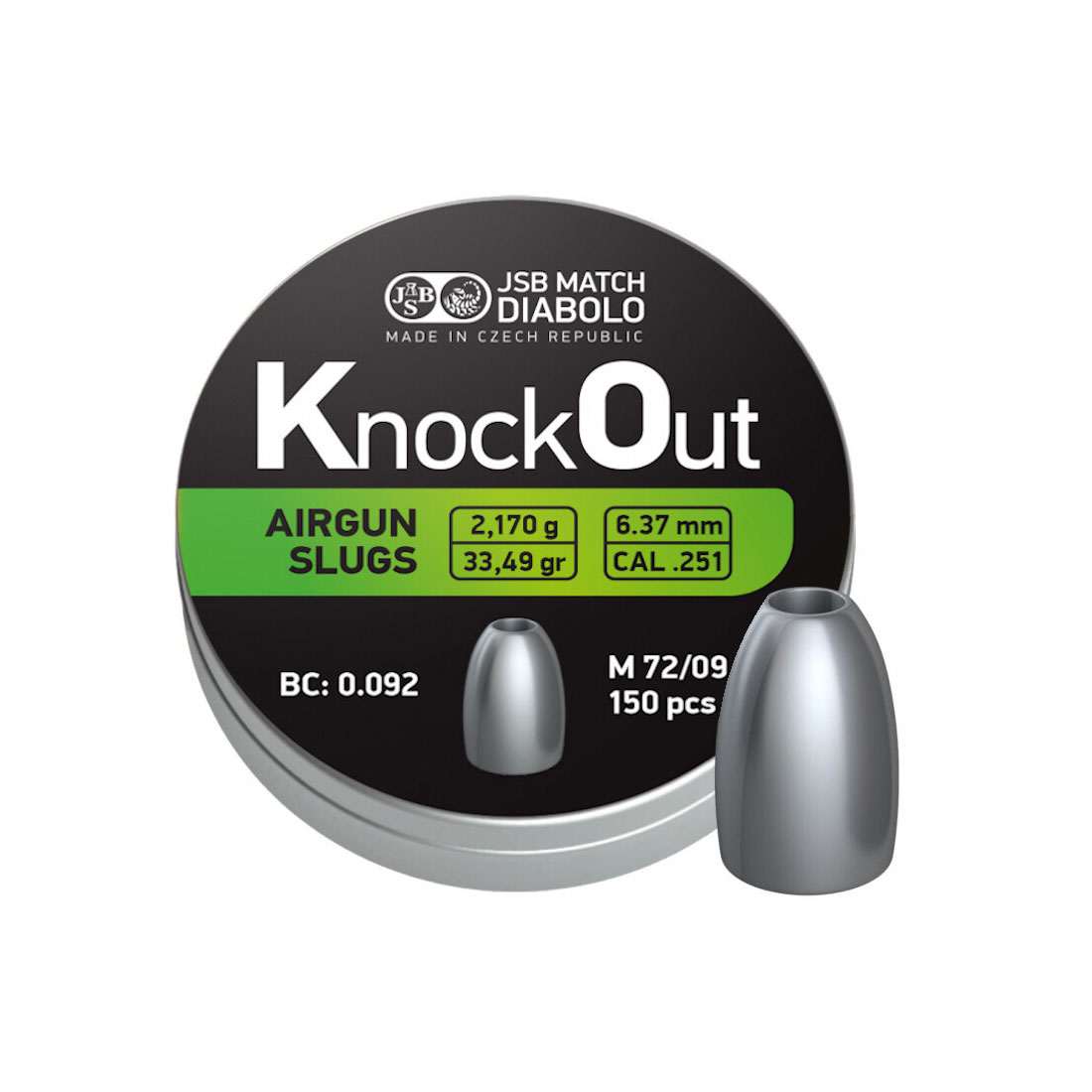 JSB KnockOut Slug 6.35 mm Luchtbukskogels - 150 st