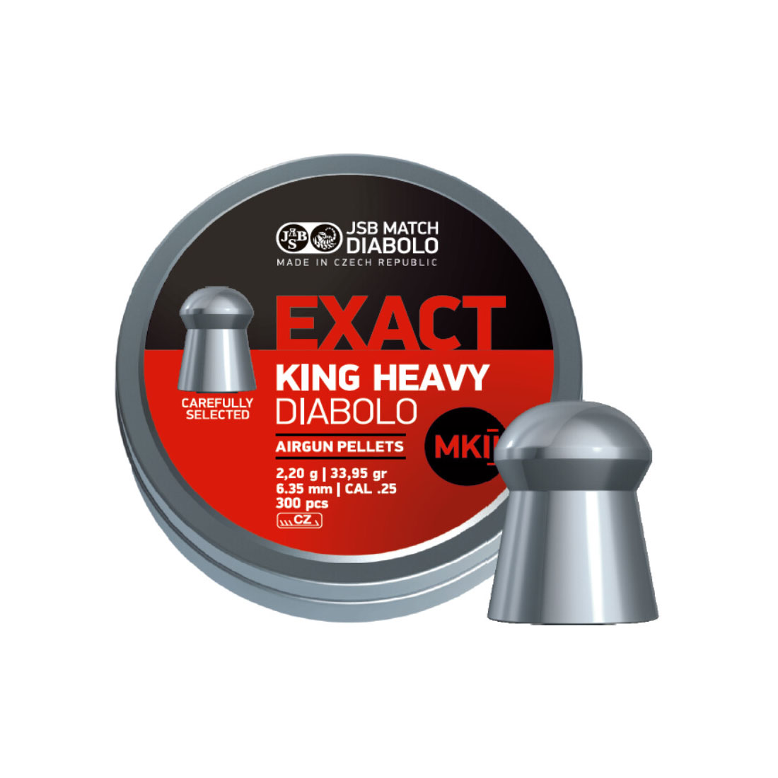 JSB Exact King Heavy MK II 6.35 mm Diabolo Luchtbukskogels  - 300 st