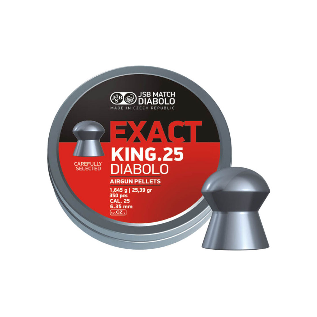 JSB Exact King 6.35 mm Diabolo Luchtbukskogels  - 350 st