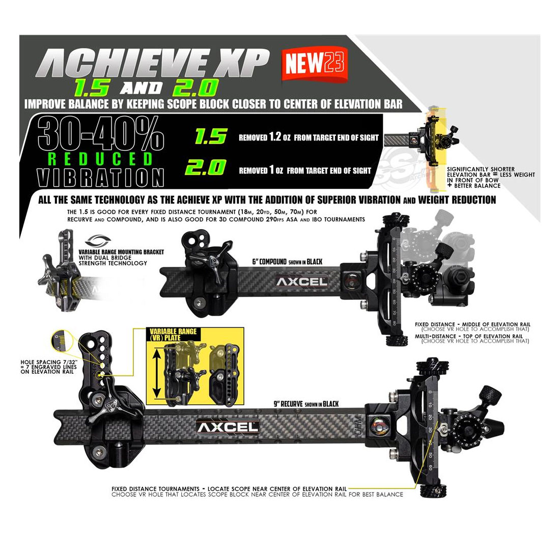 Axcel Achieve XP 1.5/2.0 6 Inch Compound Vizier 